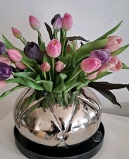 Vase Silberfarben. 25 X 15cm