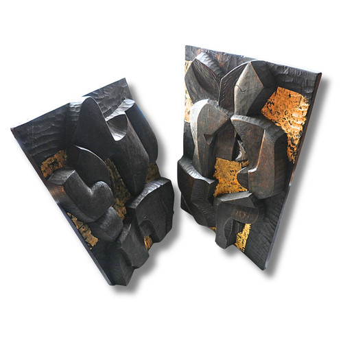 Abstraktes holzrelief - abstraktes, –