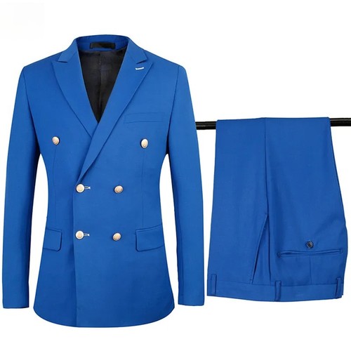 Blau doppelbrüstig bräutigam - blau,
