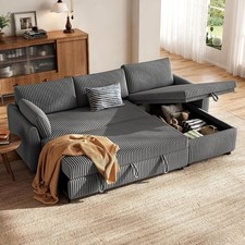 Ecksofa mit Bettkasten Couch Sofa L-Form Schlafsofa Liegefläche Nosagfederung DE