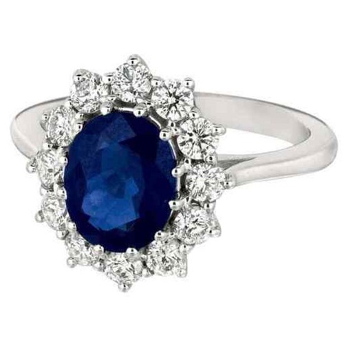 Oval blau diamant - oval,