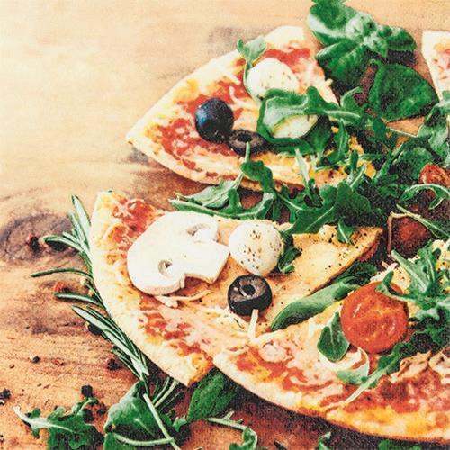 Servietten pizza mittag - pizza,