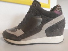 Geox Nydame Hidden Wedge Sneaker Gr. 41 graphit Leder / Wildleder Keilabsatz