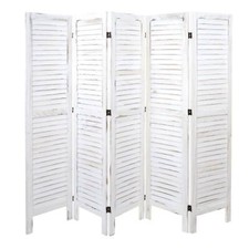 B-Ware Paravent MCW-G30, Trennwand Raumteiler, Shabby-Look 170x200cm weiß