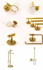 Messing Luxus Kristall Klassisch Bad Accessoires vergoldet Badset gold 24k