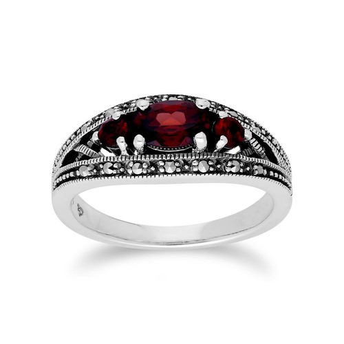 Art oval granat markasit - granat,