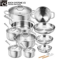Edelstahl-Topf- und Pfannenset