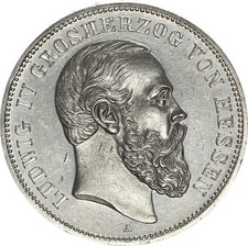 Hessen Ludwig IV. 5 Mark 1888