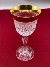 BLEIKRISTALL KRISTALL GLAS BREITER GOLDRAND H/Du 16,5/7,4cm