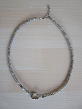 Zierliche KETTE - Labradorit facettiert 4mm - 925er SILBER mit Vergoldung