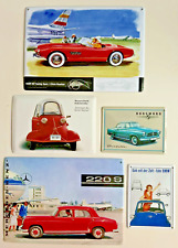 5x Blechschild Reklame Werbung * Messerschmitt Borgward BMW 507 Isetta MB 220S
