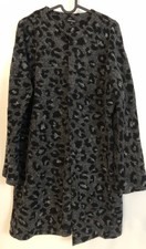 More & More Wollmantel im Leopardenmuster Dunkelgrau-Schwarz Gr. 38