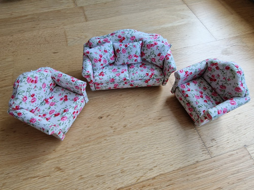 Puppenhaus sofa garnitur - puppenhaus, sofa-