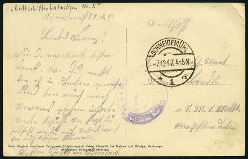 Zeppelin schiffspost 1917 - schiffspost,