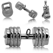 Edelstahl Anhänger Sport Bodybuilding Kettenanhänger Boxhandschuh Hantel Gewicht