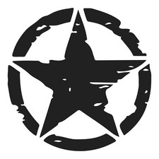 2er Set Army Stern Autoaufkleber 10x10cm Schwarz Matt Sticker für Auto K169