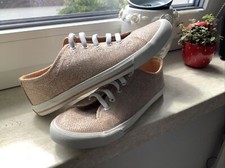 Sylt Gosch Sneaker Gr 37 aprikot silber, rosé neu, Weihnachtsglitzer