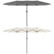 Outsunny Doppelsonnenschirm 436 x 260 cm UV Schutz Stahl Sonnenschirm