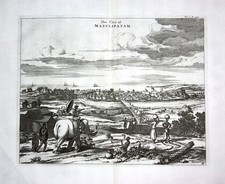 Machilipatnam Krishna India Indien Inde engraving gravure Kupferstich 1750