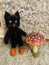 Kleine/r KERSA Katze/Kater, alt, schwarz, ca. 17 cm aus meiner Sammlung