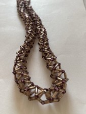 Handgefertigte Schlauchkette Rosa Metallic Stiftperlen GLAS Rocailles Perlen