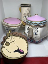 4 x Die Schöne und das Biest Primark Geldbörsen: Mrs Potts, Chip, Cogsworth, Lumiere sehr guter Zustand