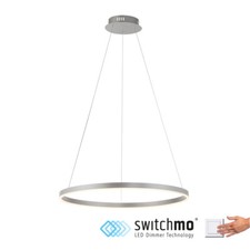 LED Pendellampe rund dimmbar aluminium silber 3 Stufen Dimmung warmweiß Esstisch