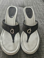 Guess Pantoletten Wedges Größe 38, schwarz-silber 