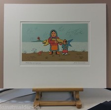 Josip GENERALIC (1936-2004) NAIVE KUNST Orig. Farbserigraphie : Fischerszene 2/3