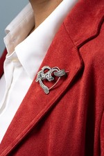 schöne 925er Silber Brosche