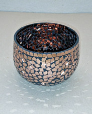 Kupfer Spiegel Mosaikglas Teelichthalter Teelicht Windlicht Kerzenhalter