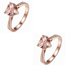  2 stücke Herz Schmuck Ringe