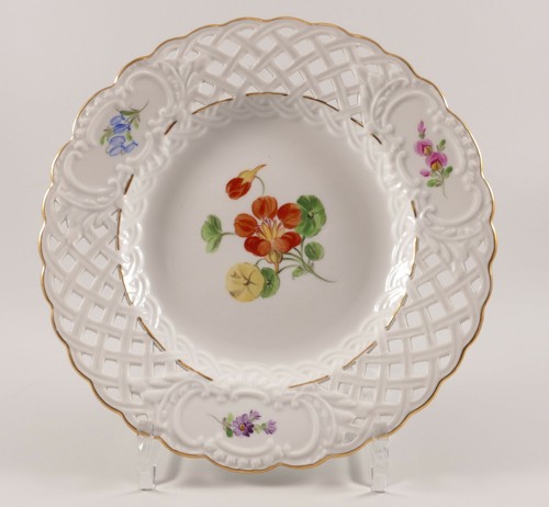Meissen durchbruchteller blume - durchbruchteller,