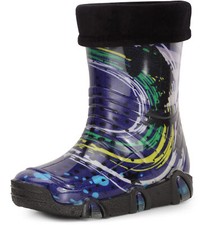 LADEHEID Kinder Mädchen Jungen bunte Gummistiefel Warm Gefüttert