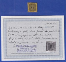 Baden 1854 Ziffer 6 Kreuzer Mi.-Nr. 7 (*) Befund FLEMMING BPP