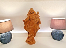 Holzschnitzerei Figur Frau mit Kind 3,6kg 55cm + 28cm