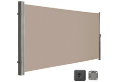 LARMNEE Alu Seitenmarkise Wind Sonnenschutz Sichtschutz Balkon Garten 190x400 cm