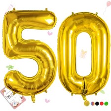 Luftballon Zahl 50 Gold 102cm