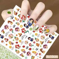 Disney Prinzessin Nail Art Wasser Aufkleber Sticker Transfers Frozen Meerjungfrau Salon UK