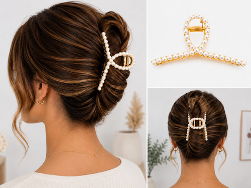 Haarspange klammer gold mit - klammer,
