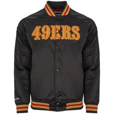 San Francisco 49ers NFL Mitchell & Ness Lightweight Satin Jacke Schwarz