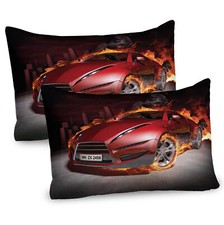 Burnout Reifen Sport Auto 2 Teiliges Kissenbezugs Set 40x80cm