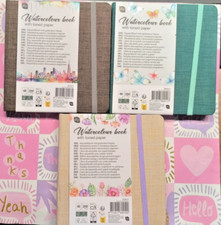 Aquarellbuch 14x14cm | 60 Blatt | 200g Papier | Hardcover | 3 Farben | FSC