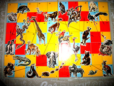 DDR Leiterspiel Spielbrett "Auf und ab im Zoo" 1958, VEB Kartonagen und Bürobeda