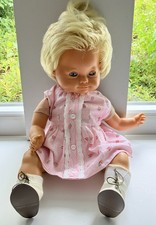 Schildkröt Puppe Schlummerle Weichkörper Vinyl blond - 45 cm -  ca. 1960 Vintage