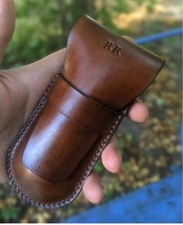 Leather sheath with belt - leather,