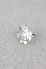 Silber Ring mit Perlmutt Platte Design gestempelt 925