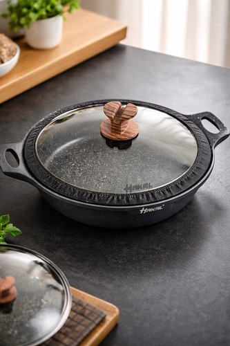 Schmorpfanne mit glasdeckel - mit,
