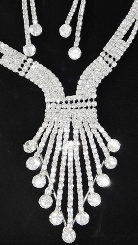 Halskette silber strass - silber,