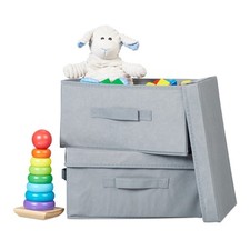 Aufbewahrungsbox 2er Set Deckel Allzweckbox Vliesbox Faltkiste Regalbox Stoffbox